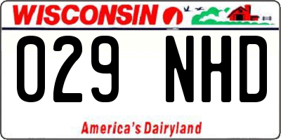 WI license plate 029NHD