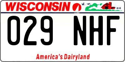 WI license plate 029NHF
