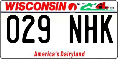 WI license plate 029NHK