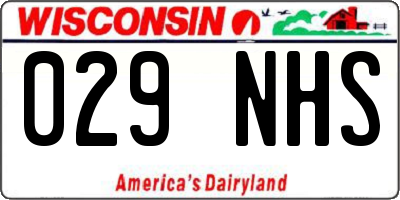 WI license plate 029NHS