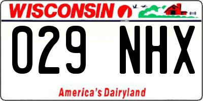 WI license plate 029NHX