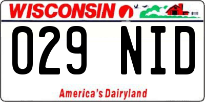 WI license plate 029NID