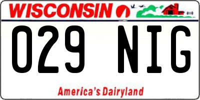 WI license plate 029NIG
