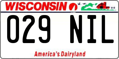 WI license plate 029NIL