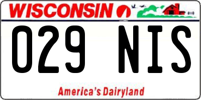 WI license plate 029NIS