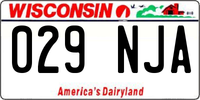 WI license plate 029NJA
