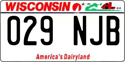 WI license plate 029NJB