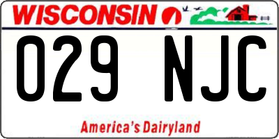 WI license plate 029NJC