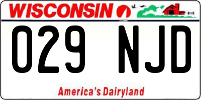 WI license plate 029NJD