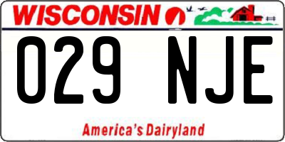 WI license plate 029NJE