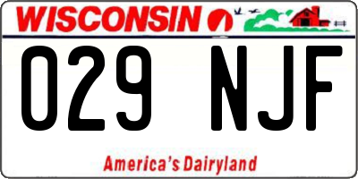 WI license plate 029NJF