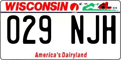 WI license plate 029NJH
