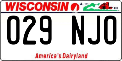 WI license plate 029NJO
