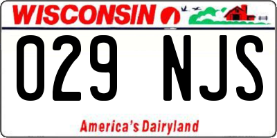 WI license plate 029NJS