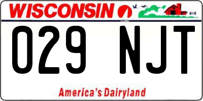 WI license plate 029NJT