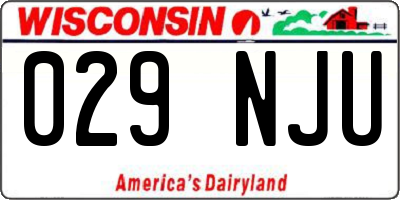 WI license plate 029NJU