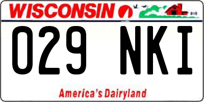 WI license plate 029NKI