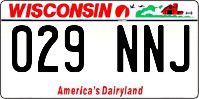 WI license plate 029NNJ