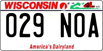 WI license plate 029NOA