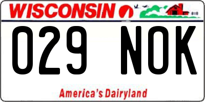 WI license plate 029NOK
