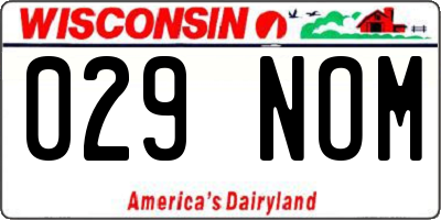 WI license plate 029NOM