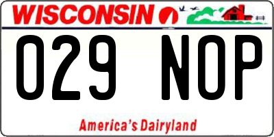 WI license plate 029NOP