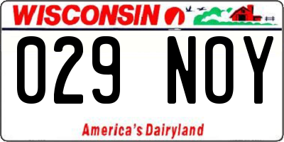 WI license plate 029NOY