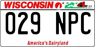 WI license plate 029NPC