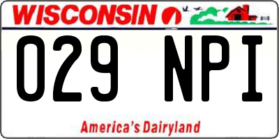 WI license plate 029NPI