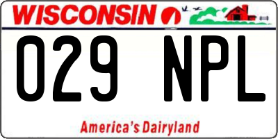 WI license plate 029NPL