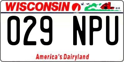 WI license plate 029NPU
