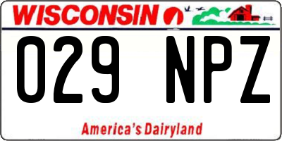 WI license plate 029NPZ
