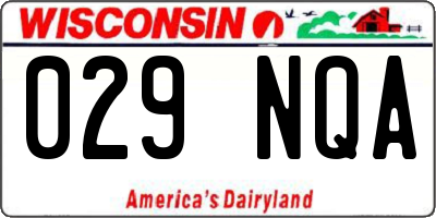 WI license plate 029NQA