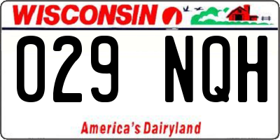 WI license plate 029NQH