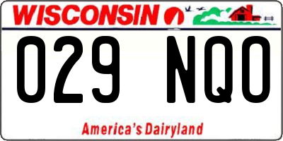 WI license plate 029NQO