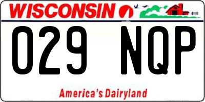 WI license plate 029NQP