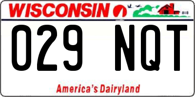 WI license plate 029NQT