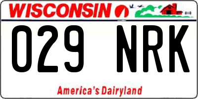 WI license plate 029NRK