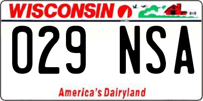 WI license plate 029NSA