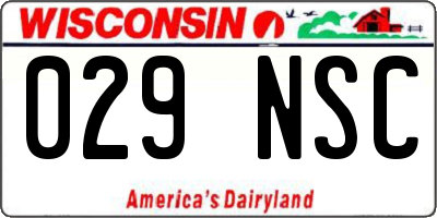 WI license plate 029NSC