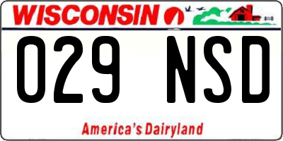 WI license plate 029NSD