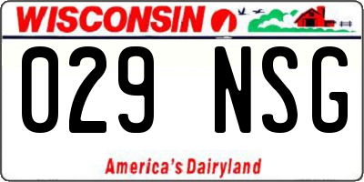 WI license plate 029NSG