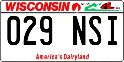 WI license plate 029NSI