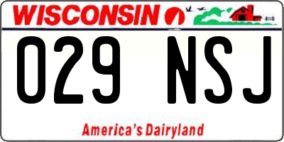 WI license plate 029NSJ