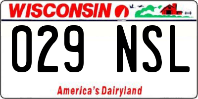 WI license plate 029NSL