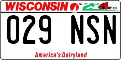 WI license plate 029NSN