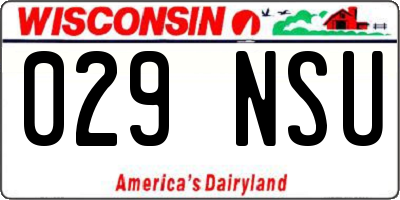 WI license plate 029NSU