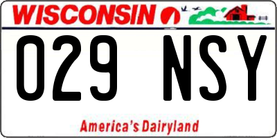 WI license plate 029NSY