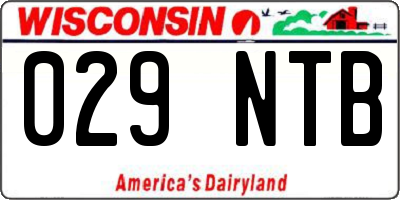 WI license plate 029NTB