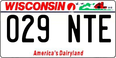 WI license plate 029NTE